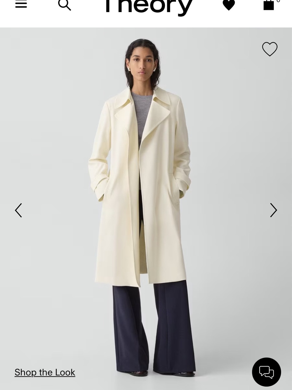 Theory Women Oaklane  Belted Trench Coat in Admiral Crepe